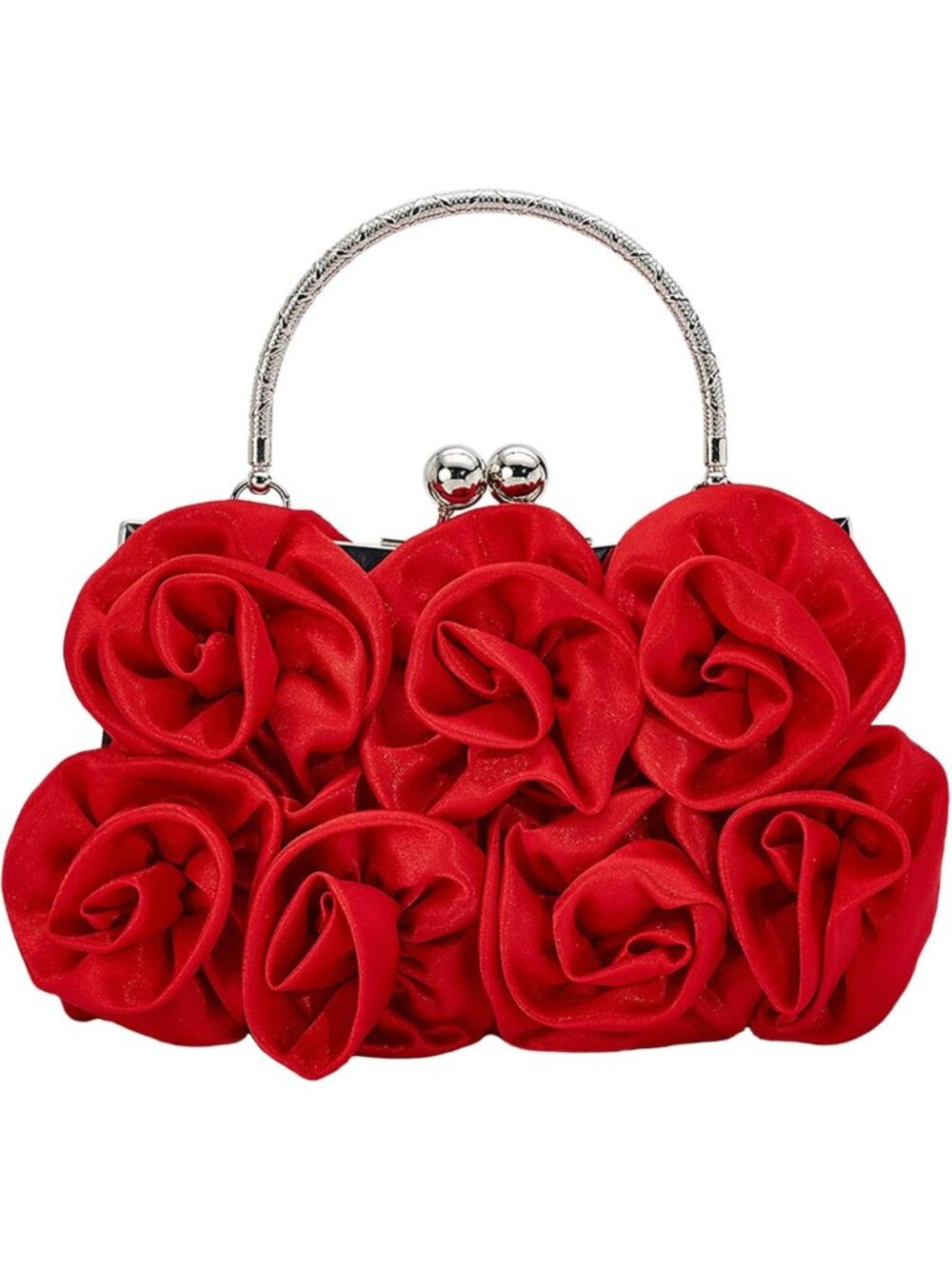 Elegant 3D Rose Clutch Purse for Women | Formal Wedding & Evening Handbag